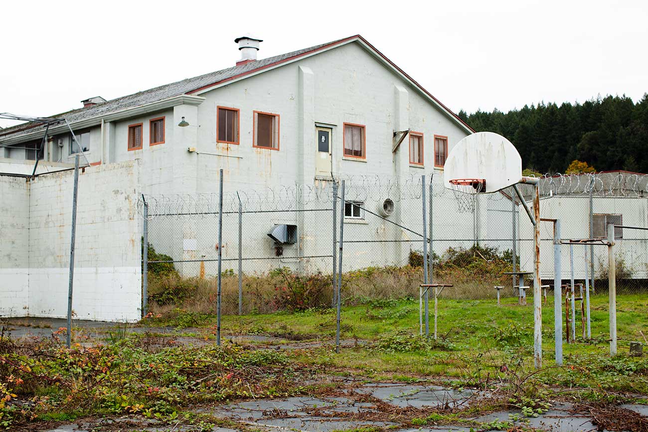 The prison yard at the McNeil Island Corrections Center.
