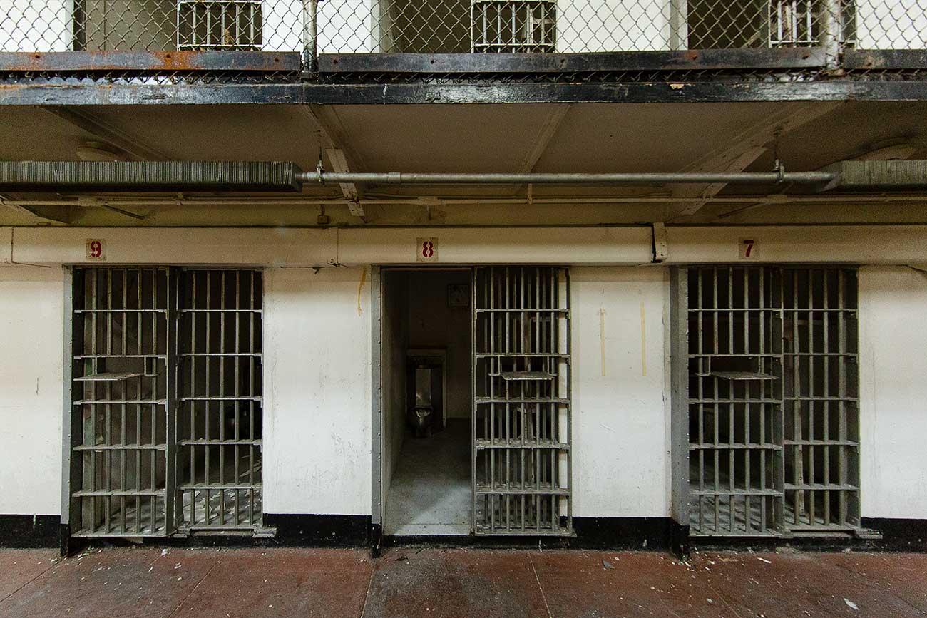 The prison cells inside the old prison block on McNeil Island.