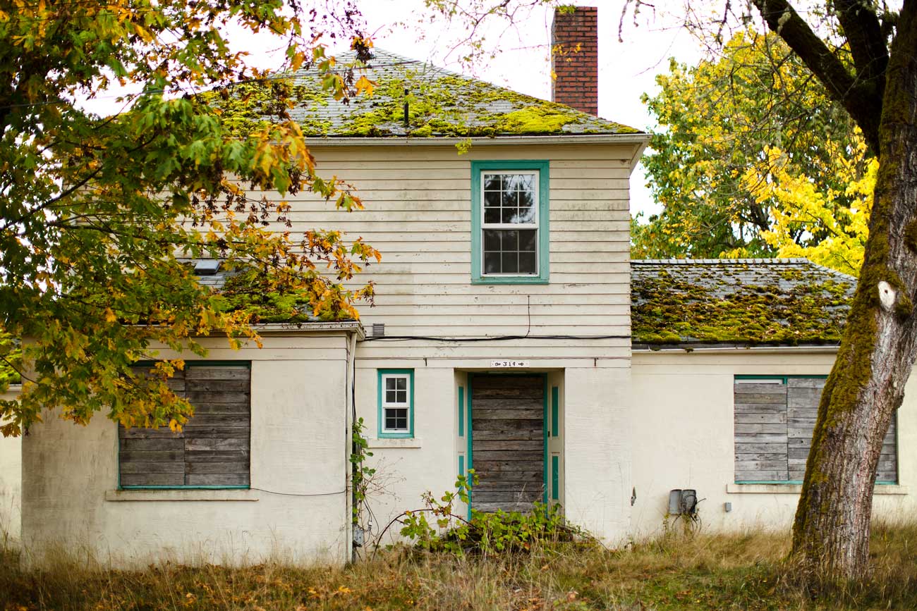 One of the now abandon homes on McNeil Island. Residents were required to leave once the prison was shut down in April of 2011.