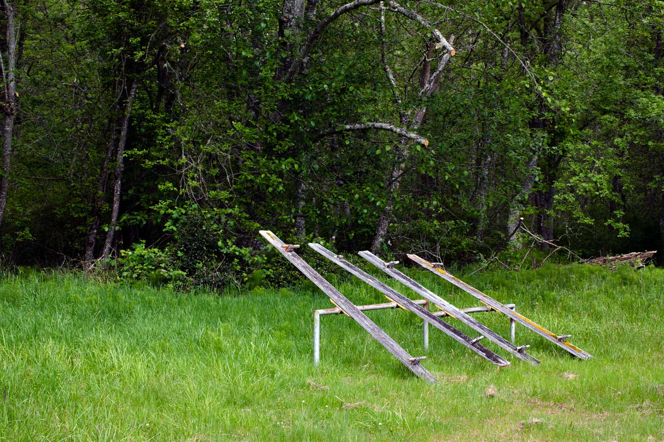 Outside the community center on McNeil Island.